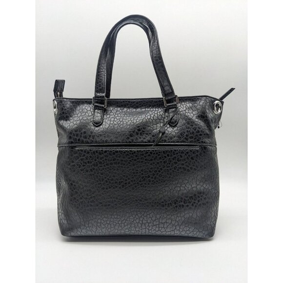 DKNY Gregorio textured faux-leather zip top medium tote satchel bag	 - BLACK - Picture 5 of 11